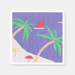 Cocktail-Serviette mit einem hellen Strand-Entwurf Serviette