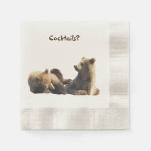 Cocktail-Serviette mit Grizzy-Bären Serviette