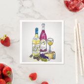 Cocktail Serviette - Wein & Käse (Beispiel)