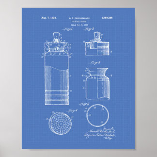 Cocktail Shaker 1934 Patent Art Blueprint Poster