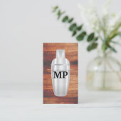 Cocktail Shaker | Holzplatten Visitenkarte (Stehend Vorderseite)