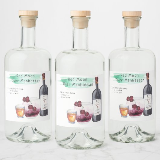 Cocktail-Signatur-Gastgeschenk Hochzeit Alkoholflaschenetikett (Flaschen)