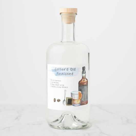 Cocktail-Signatur-Gastgeschenk Hochzeit Alkoholflaschenetikett (Vorderseite)
