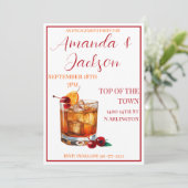 Cocktail-Skript für die alte Mode der Engagement-P Einladung (Stehend Vorderseite)