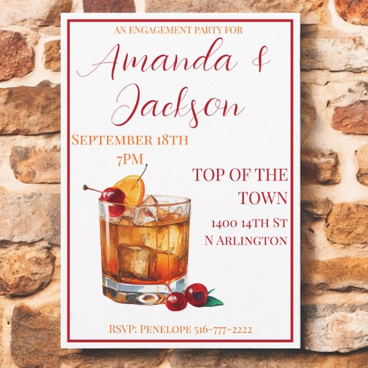Cocktail-Skript für die alte Mode der Engagement-P Einladung
