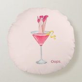 Cocktail-Spaß für Frauen, Illustration zu Rosa Dri Rundes Kissen (Vorderseite)