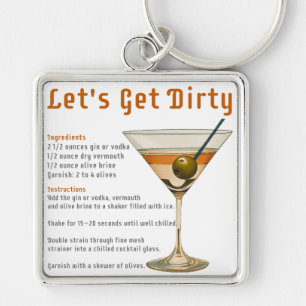 Cocktail-Stunde: Let's Get Dirty Martini-Rezept Schlüsselanhänger
