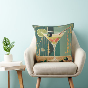 Cocktail-Stunde Martini Mid-Century-Design Kissen