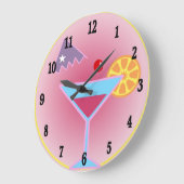 Cocktail-Stunden-Wanduhr Große Wanduhr (Winkel)