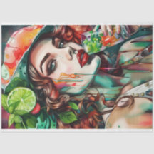 Cocktail Süsse Mojito Dekoupage