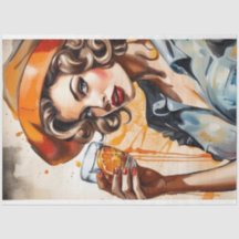 Cocktail-Süssen - altmodische Schönheitsdekoupage