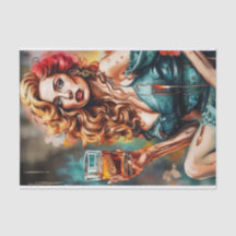 Cocktail-Süssen - Whiskey-Frau Dekoupage