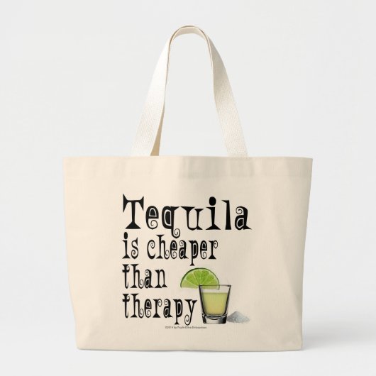 COCKTAIL-TASCHE, TEQUILA IST KÜHLER ALS THERAPIE JUMBO STOFFBEUTEL (Vorne)