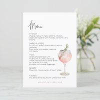 Cocktail-Thema "Aged to Perfection Bridal Menü"