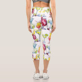 Cocktail Tropical Drinks Aquarellmuster Capri Leggings (Rückseite)