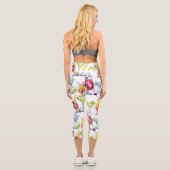 Cocktail Tropical Drinks Aquarellmuster Capri Leggings (Rückseite)