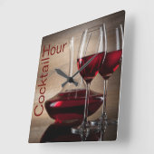 Cocktail-Uhr Quadratische Wanduhr (Winkel)