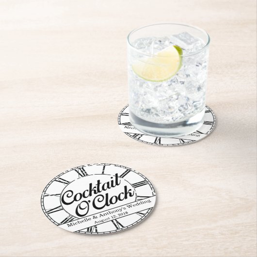 Cocktail-Uhr-Untersetzer Runder Pappuntersetzer (Vor Ort)