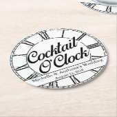 Cocktail-Uhr-Untersetzer Runder Pappuntersetzer (Angewinkelt)