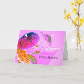Cocktail umbrellas happy birthday card karte (Gelbe Blume)