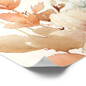 Cocktail und Herbst-Blume Brautparty Willkommen Poster (Ecke)