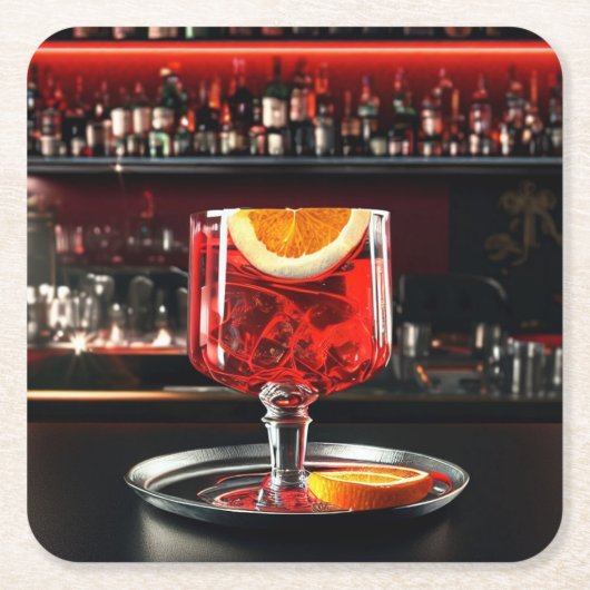 Cocktail-Untersetzer 02 Rechteckiger Pappuntersetzer (Vorderseite)