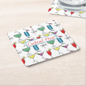 Cocktail-Untersetzer für gemischte Getränke Rechteckiger Pappuntersetzer (angewinkelt)