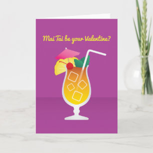 Cocktail Valentine: Mai Tai bist du mein Valentin? Feiertagskarte