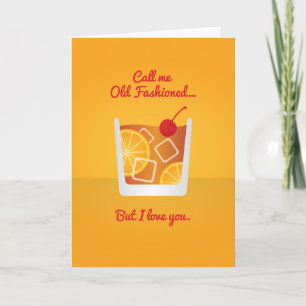 Cocktail Valentinstag: Nennen Sie mich Old Fashion Feiertagskarte