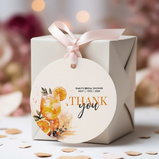 Cocktail Watercolor Brautparty Geschenkanhänger