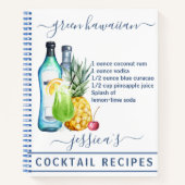 Cocktail Watercolor Rezept Gemischte Getränke nach Notizblock (Vorderseite)