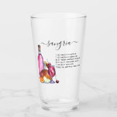 Cocktail Watercolor Rezept Gemischte Getränke Sang Glas (Vorderseite)