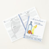 Cocktail Watercolor Rezept Gemischte Getränke Wodk Notizblock (Innenseite)