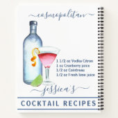 Cocktail Watercolor Rezept Getränke Vodka Notizblock (Rückseite)