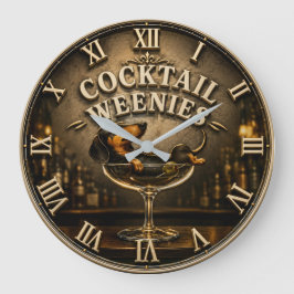 Cocktail Weenies Funny Dachshund Große Wanduhr