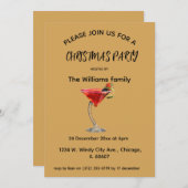 Cocktail Weihnachts-Einladung Einladung (Vorne/Hinten)