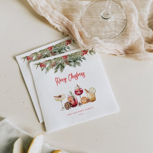 Cocktail Weihnachts-Party Serviette