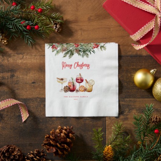 Cocktail Weihnachts-Party Serviette