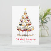 Cocktail-Weihnachtskarte Feiertagskarte (Stehend Vorderseite)