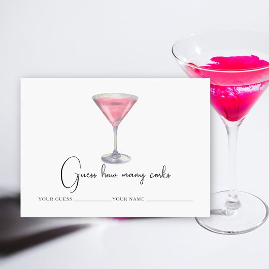 Cocktail - Wie viele Korken Braut-Spiel Begleitkarte