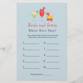 Cocktail "Wo waren sie?" Brautparty (Vorderseite)