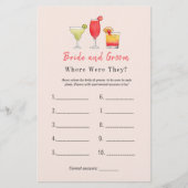 Cocktail "Wo waren sie?" Brautparty (Vorderseite)