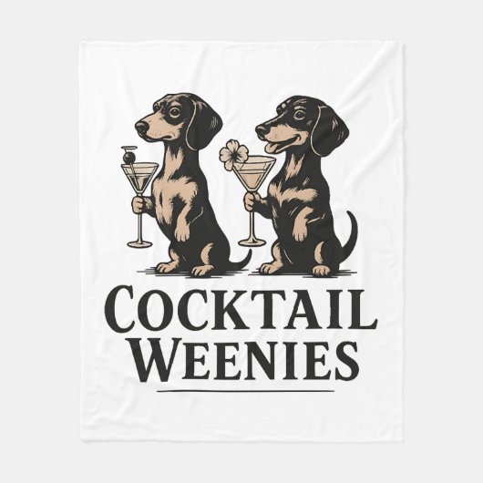 Cocktail-Würstchen Lustiger Dachshund Dackel Fleecedecke (Vorderseite)