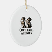 Cocktail-Würstchen Lustiger Dachshund Dackel Keramik Ornament (Rechts)