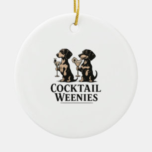 Cocktail-Würstchen Lustiger Dachshund Dackel Keramik Ornament