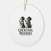 Cocktail-Würstchen Lustiger Dachshund Dackel Keramik Ornament (Links)