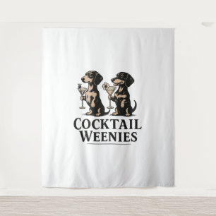 Cocktail-Würstchen Lustiger Dachshund Dackel Wandteppich