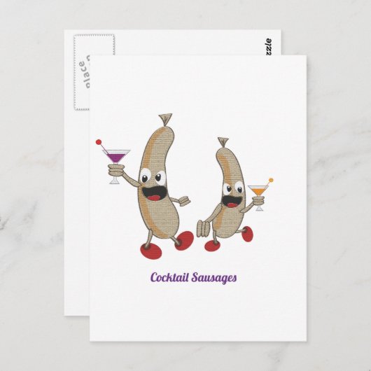 Cocktail-Würstchen Postkarte (Vorne/Hinten)