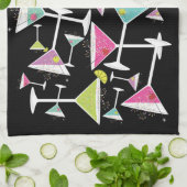 Cocktail-Zeit-bunte Getränke in Martini-Gläsern Geschirrtuch (Gefaltet)