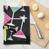 Cocktail-Zeit-bunte Getränke in Martini-Gläsern Geschirrtuch (Viertel Falte)